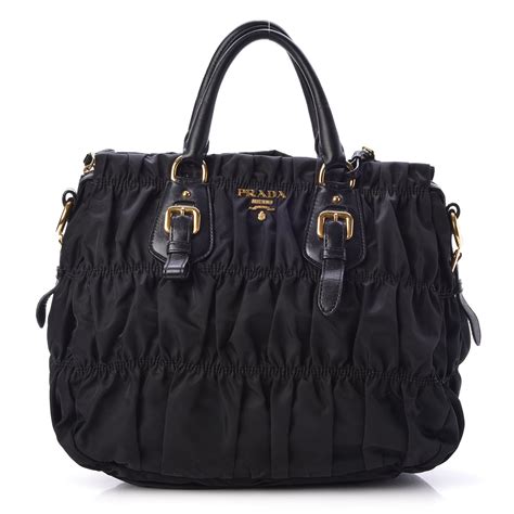 prada gaufre|PRADA Tessuto Nylon Gaufre Tote Black .